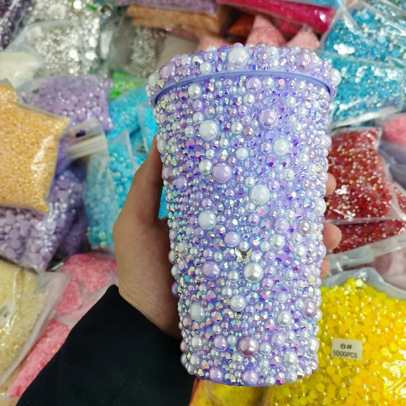 Meiyin Meilin flat back pearls and rhinestones mix ABS Half Round Pearl loose pearl for DIY Mugs Decoration