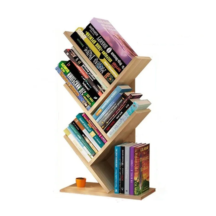 creative design 5 shelves tree book storage rack floor standing bookshelf for bedroom