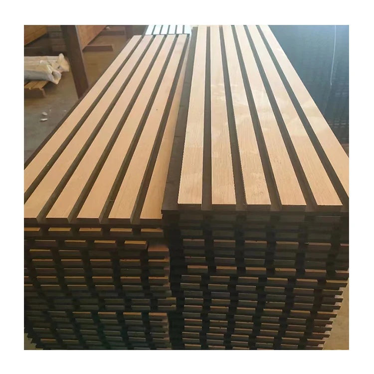 NEW ARRIVAL Modern simple Slatted acoustic panel on wall wood decor for living room bedroom noise reduction