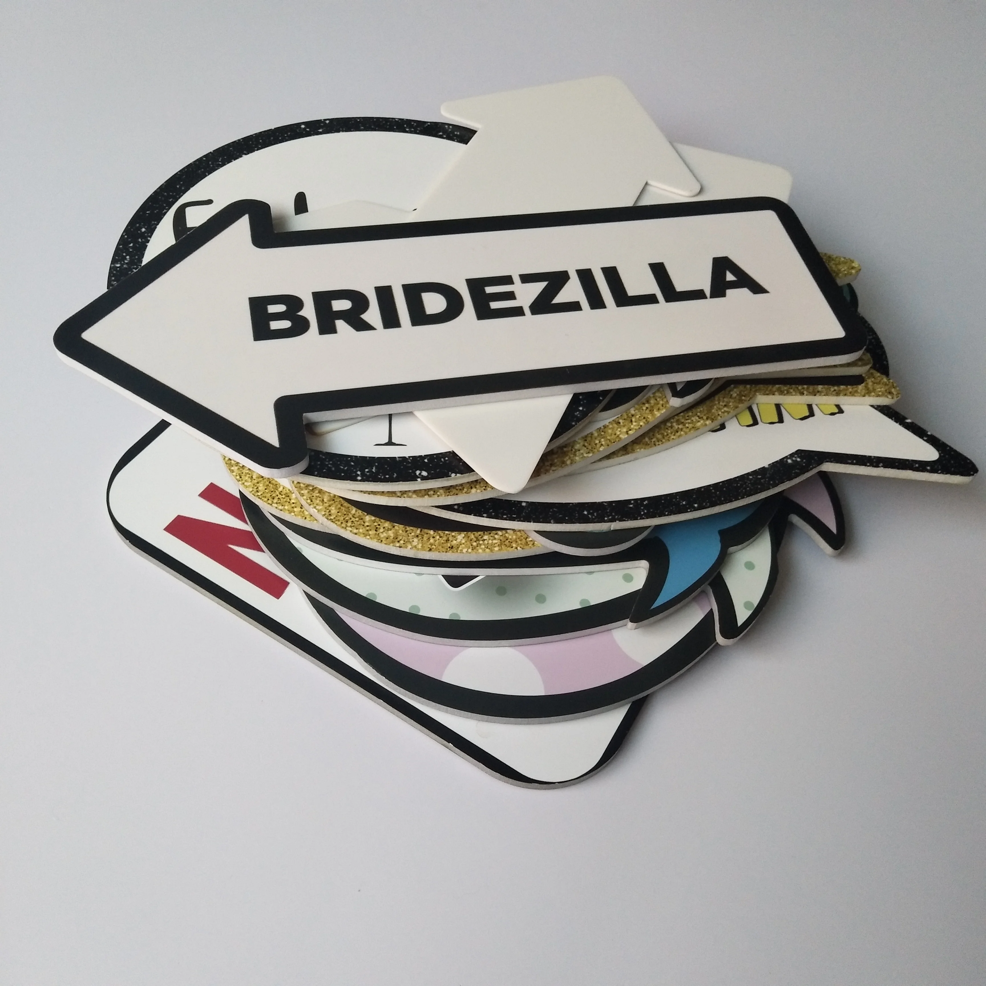 Uv Printed Fun Bridal Party Photo Booth Props 3Mm 5Mm Pvc Foam Board Photo Booth Props Sign