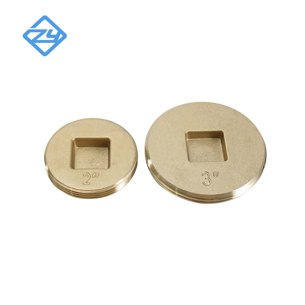 Low Square Head Female Brass Countersunk Cleanout Plug