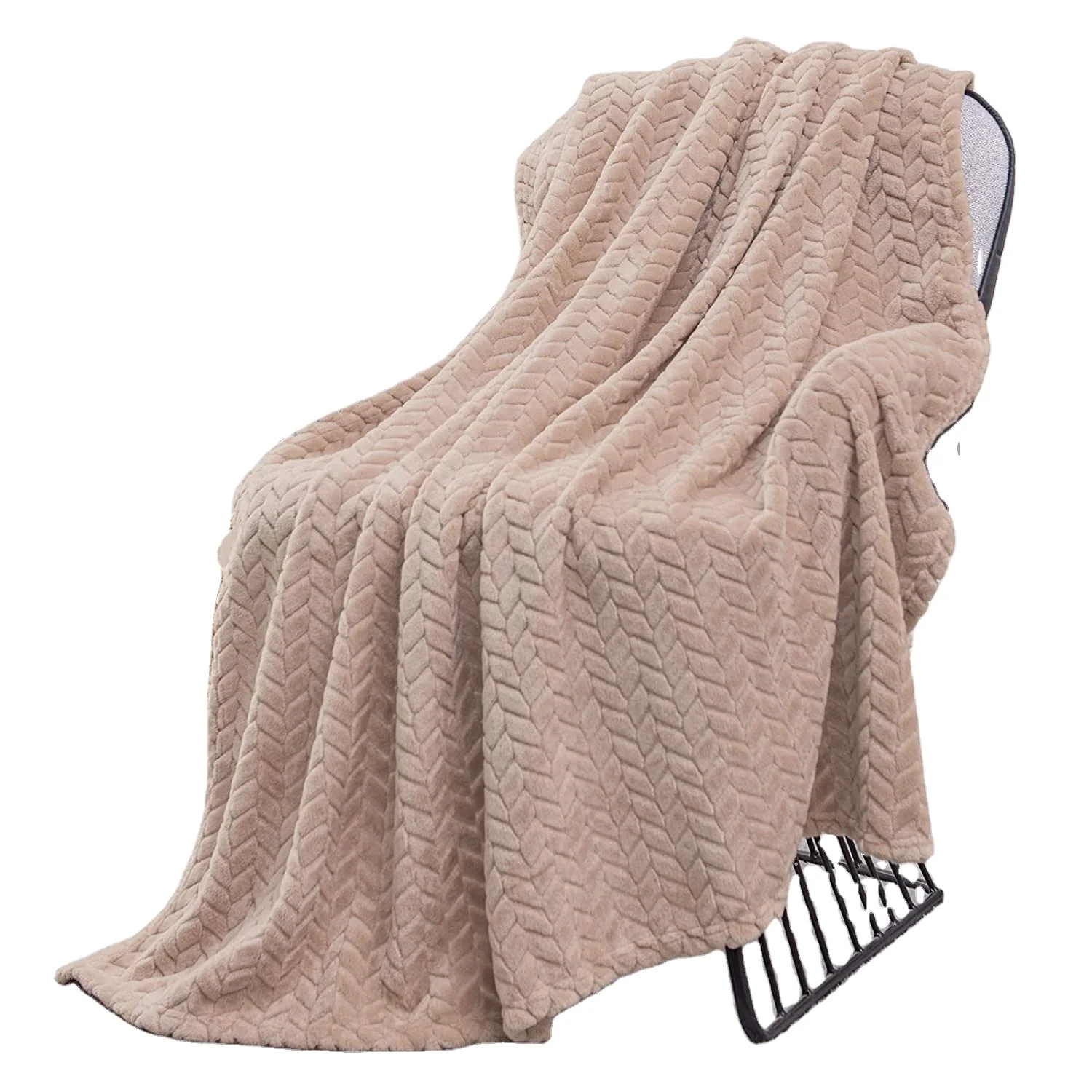 Flannel Bedspread Elegant Design Fleece Blanket Durable No Shrinkage No Colour Fading