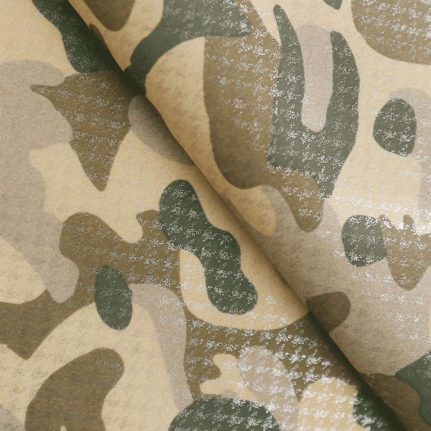 100% Polyester Taffeta fabric Foil Silver Down Proof Camouflage Fabric