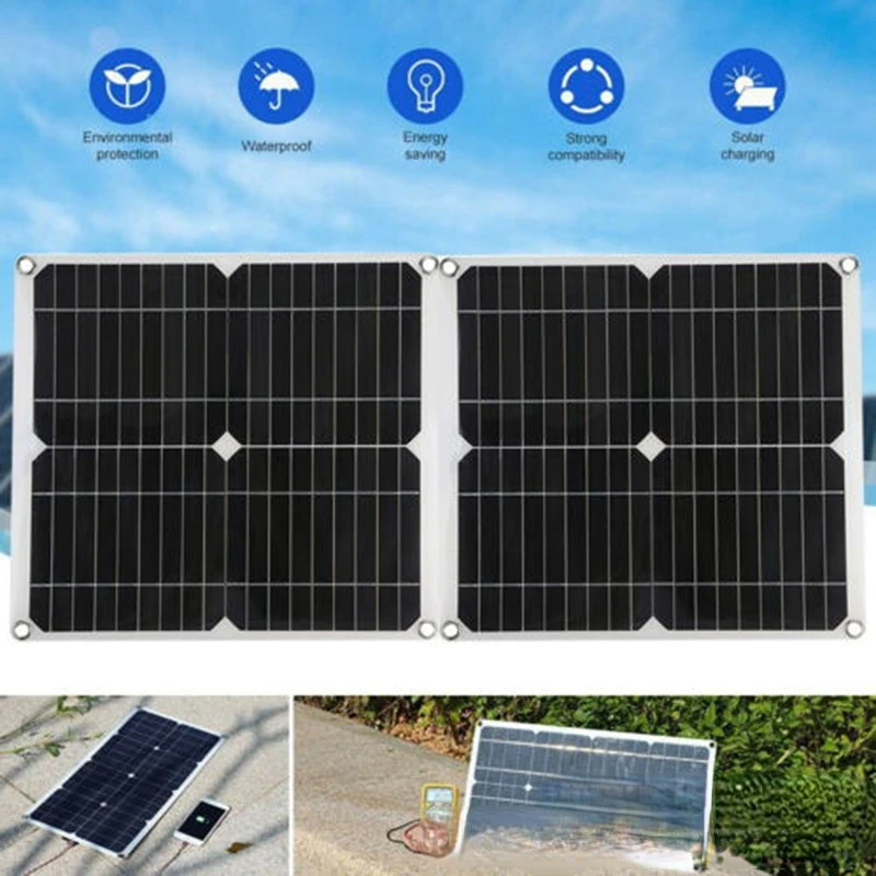 25W 18v solar panel kit camping tent car rechargeable battery outdoor power system