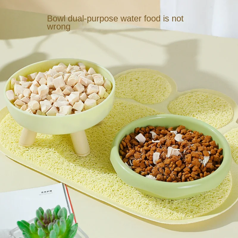 Hot Cervical Spine Protection Four legged Donuts Cat Food Dispenser Cat Bowl Plastic Cat Elevated Bowl Tilted Bowl For Pets