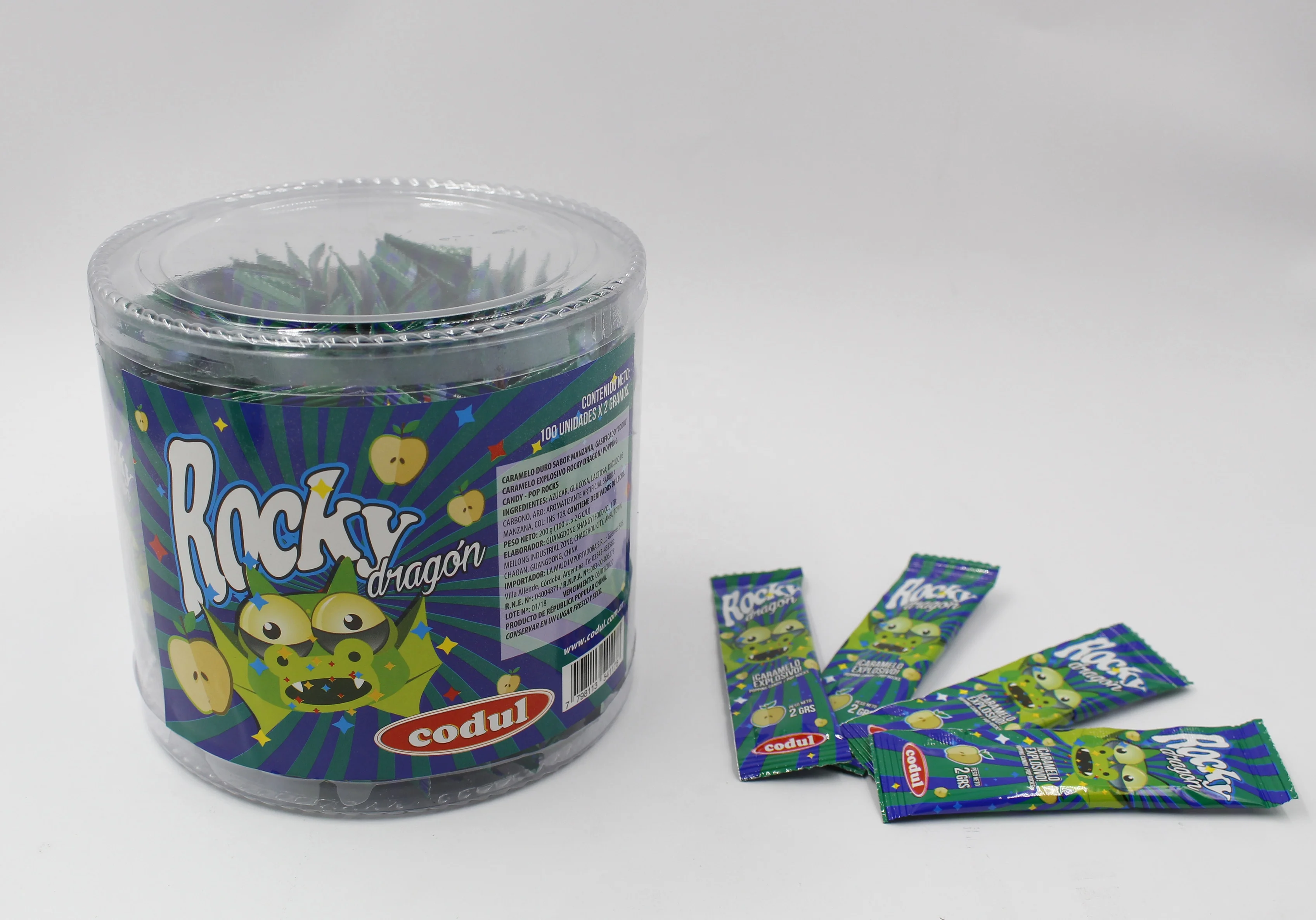 2g four flavored packet magic popping candy in jar