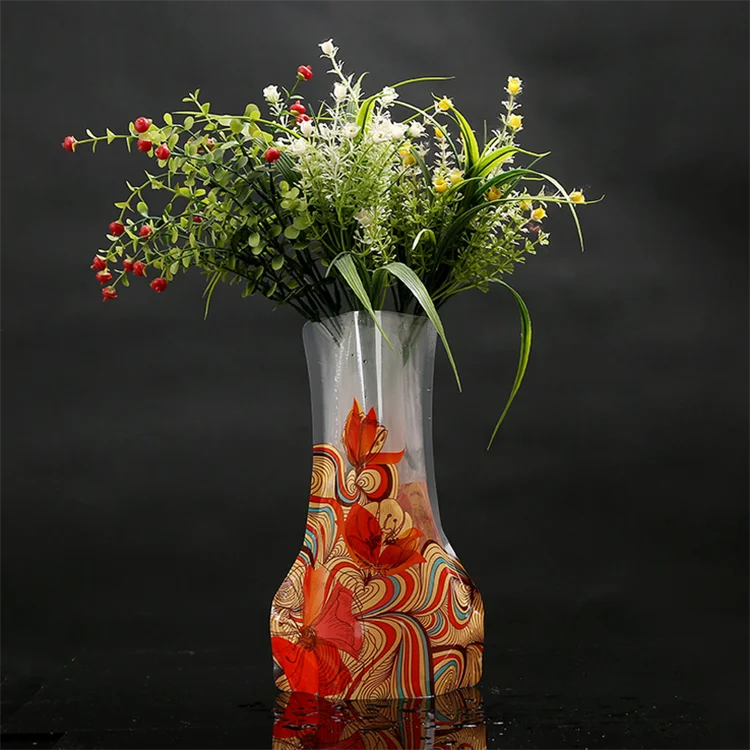 Изготовленный на заказ напечатанный маленький прозрачный пластиковый складной мешок вазы цветка
