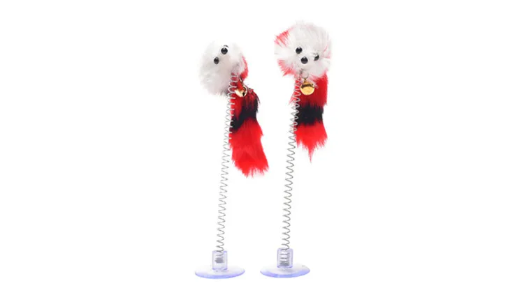 
Factory direct selling suction cup spring mouse cats toys interactive toy pet 
