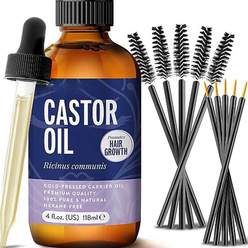100% Pure 4oz Cold Pressed Hexane Free Castor Oil for Stimulate Hair Growth