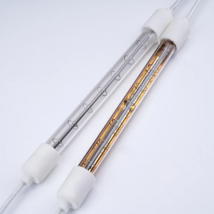 Manufacturer Wholesale CE white gold  infra red heating emitter halogen heat lamp for steel paint drying