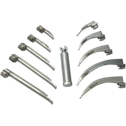 Anaesthesia Fiber Optic Laryngoscope Veterinary Laringoscopio Set Rigid Ent Laryngoscope