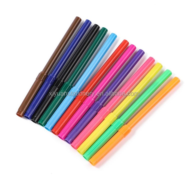 High Quality Slim Water Color Pen Set Washable School Drawing Art Markers with Fine Tip Made of PP