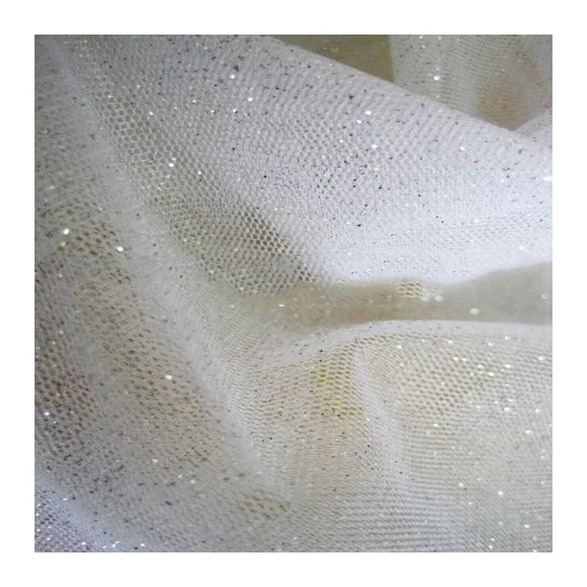 Sparkling and lightweight anti-wrinkle stretch glitter mesh tulle fabric