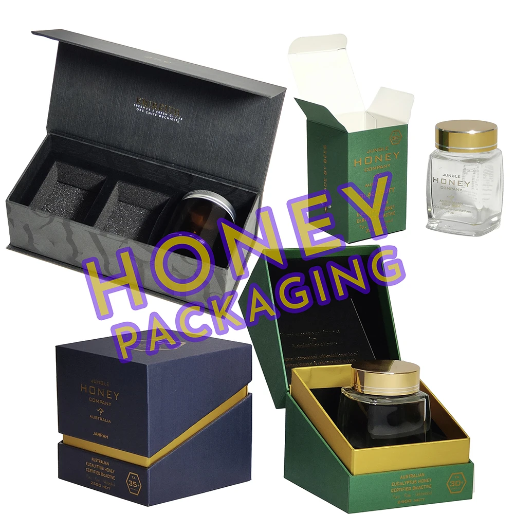 Luxury Paper Gift Honey Packaging Box For Honey Jar