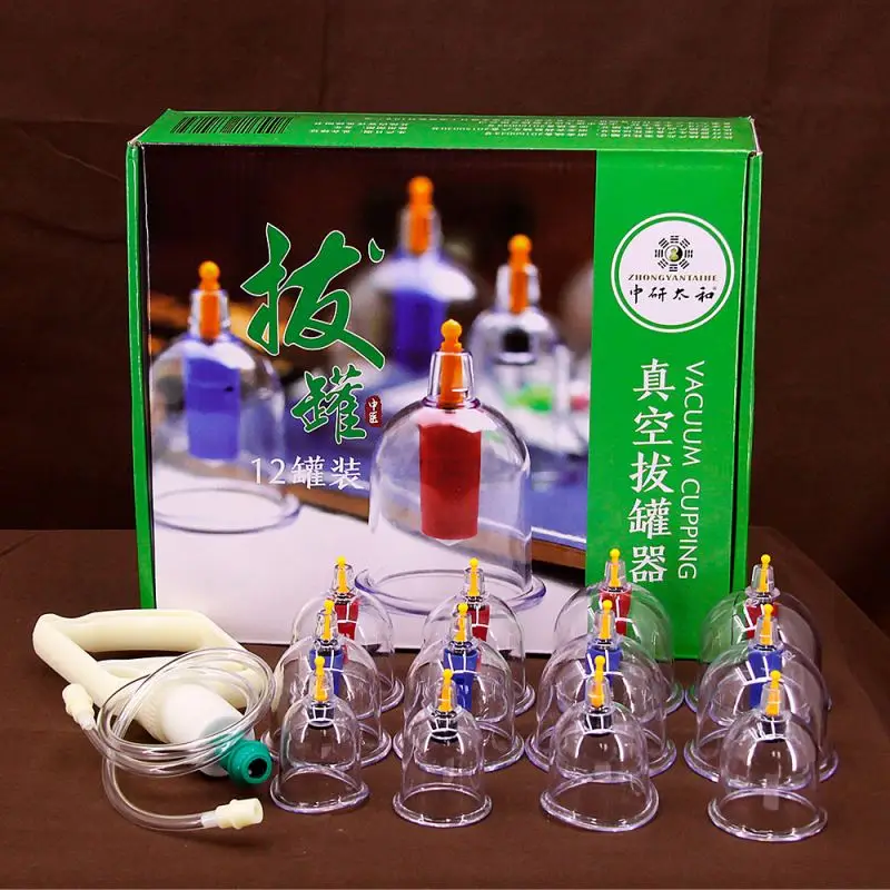 Hijama Cupping Vacuum Suction 12 Cups Sets For Cellulite Cupping Massage Back Pain Relief Chinese Cupping Therapy Pump Hijama