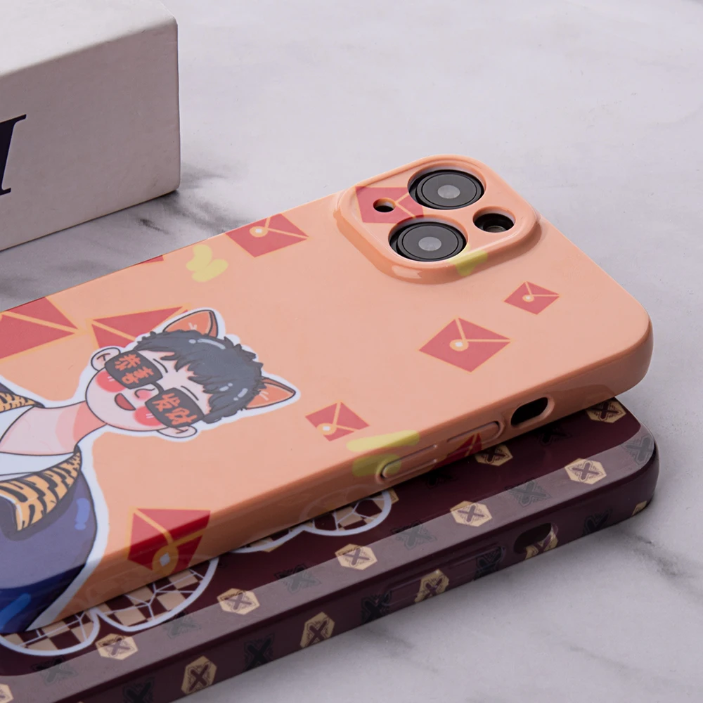 Cartoon Dinosaur Duck Glossy Full Cover Case For iPhone 14 13 12 Pro Max Fashion Design New Trend Case