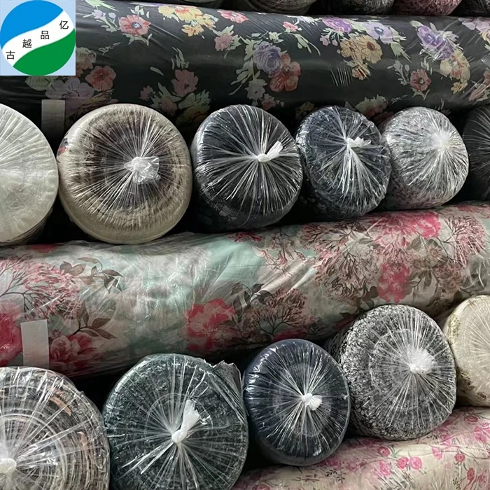 China textile woven 100% polyester floral chiffon crepe print fabric print stock lot