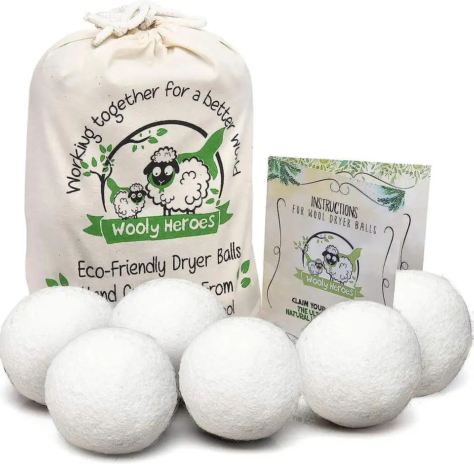High quality hot sale in USA sheep wool dryer balls hair removal laundry ball wash Laundry Products 2025 natural wool balls