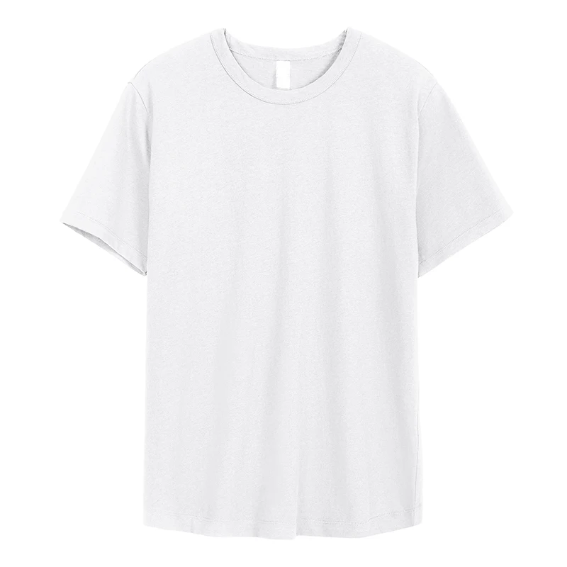 
55%hemp/45%cotton crewneck hemp blend fitted men white t shirt 