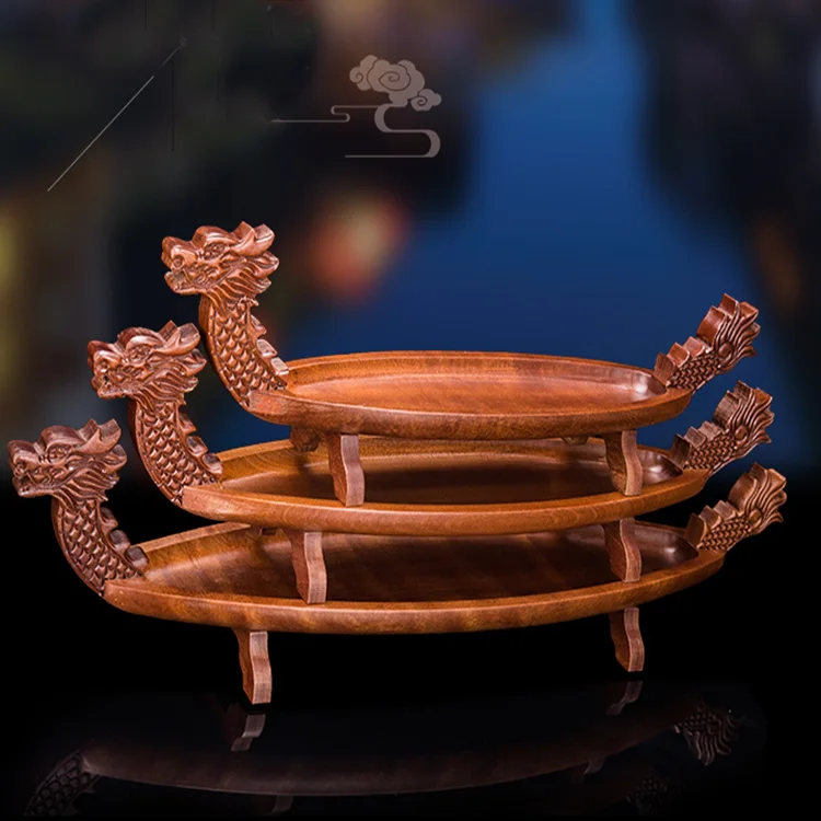 Harmony Hot-sale Restaurant Wholesale Price Serving Tray Shaped Natural Sabimuli Wood Sushi Boat