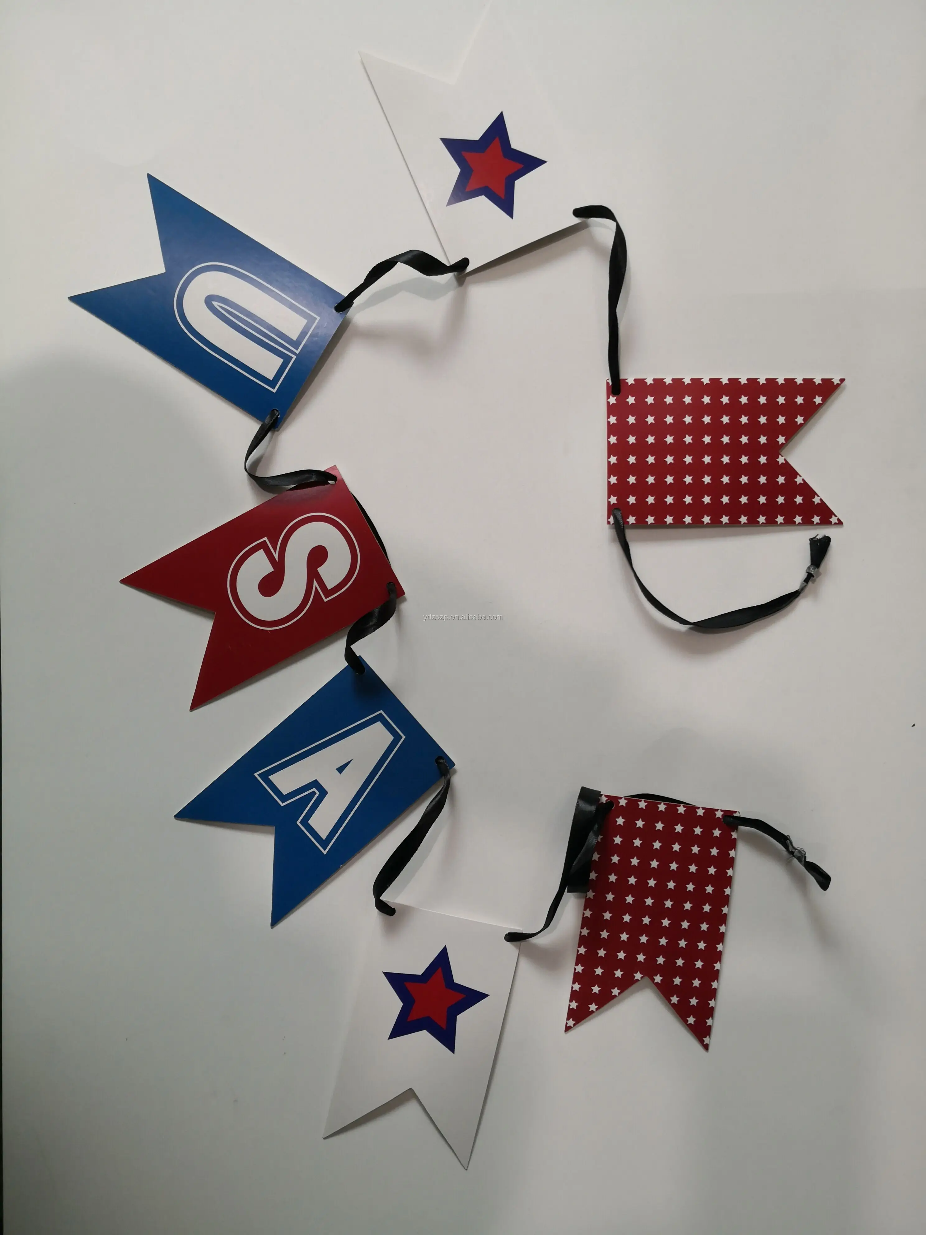 USA Paper Banner USA patriotic bunting 12 flag banner