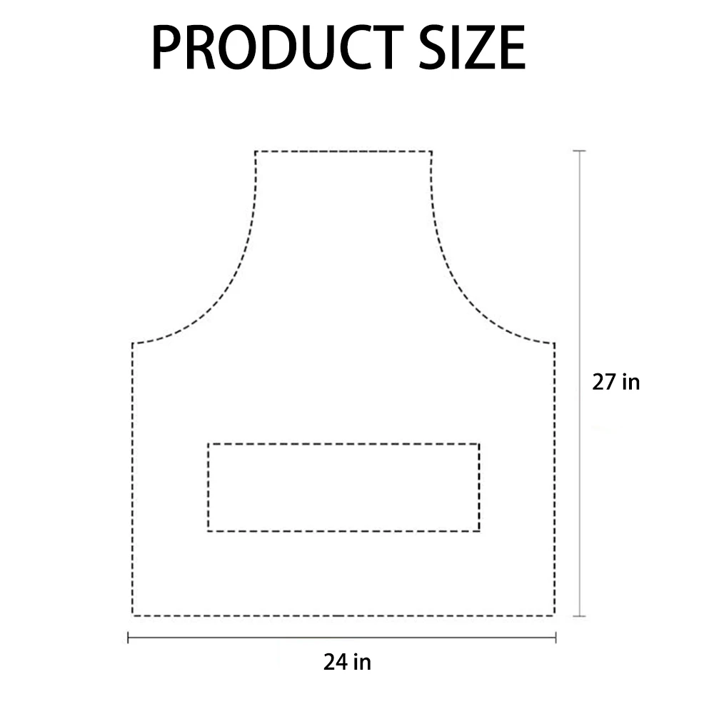  Double sided Cotton Canvas Apron Cross Back Strap Adjustable Work with Size:27