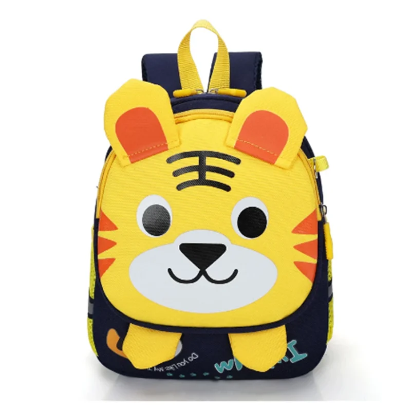cheap leather animal tiger polyester children Girls Boys waterproof  kids school backpack bag