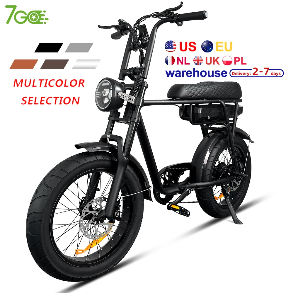 7Go EB4 EB2 Eu Us Warehouse Stock E-bike 48v 250w 500w Electric Bicycle 25km/h High Speed mountain e bike fat tire electric bike