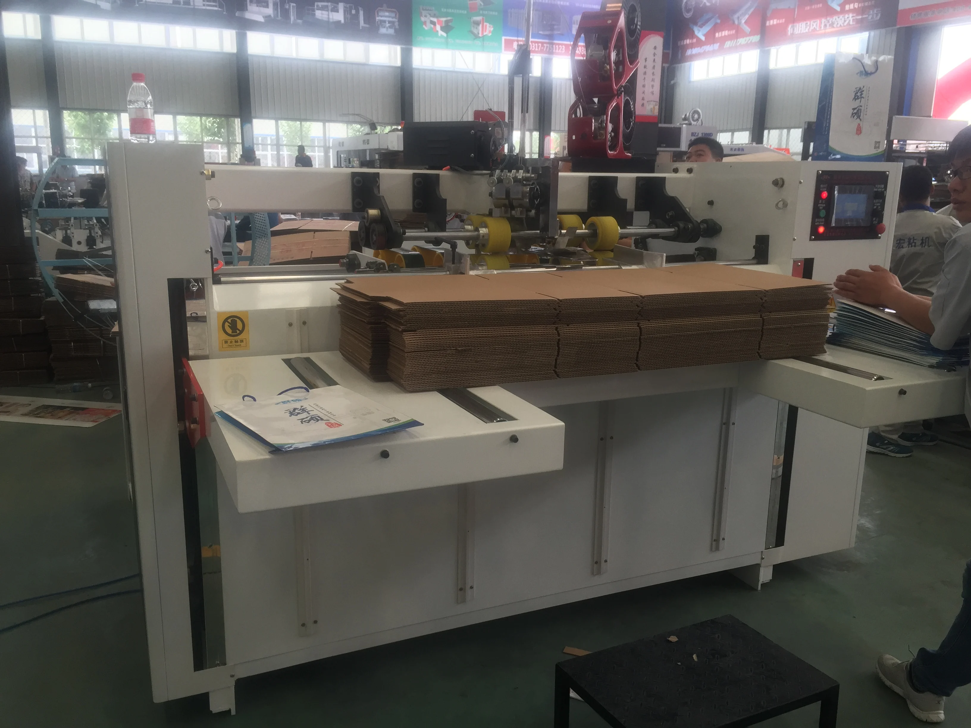 HRB PACK Semi Automatic Double Piece Stitching Corrugated Carton Box Making Machine