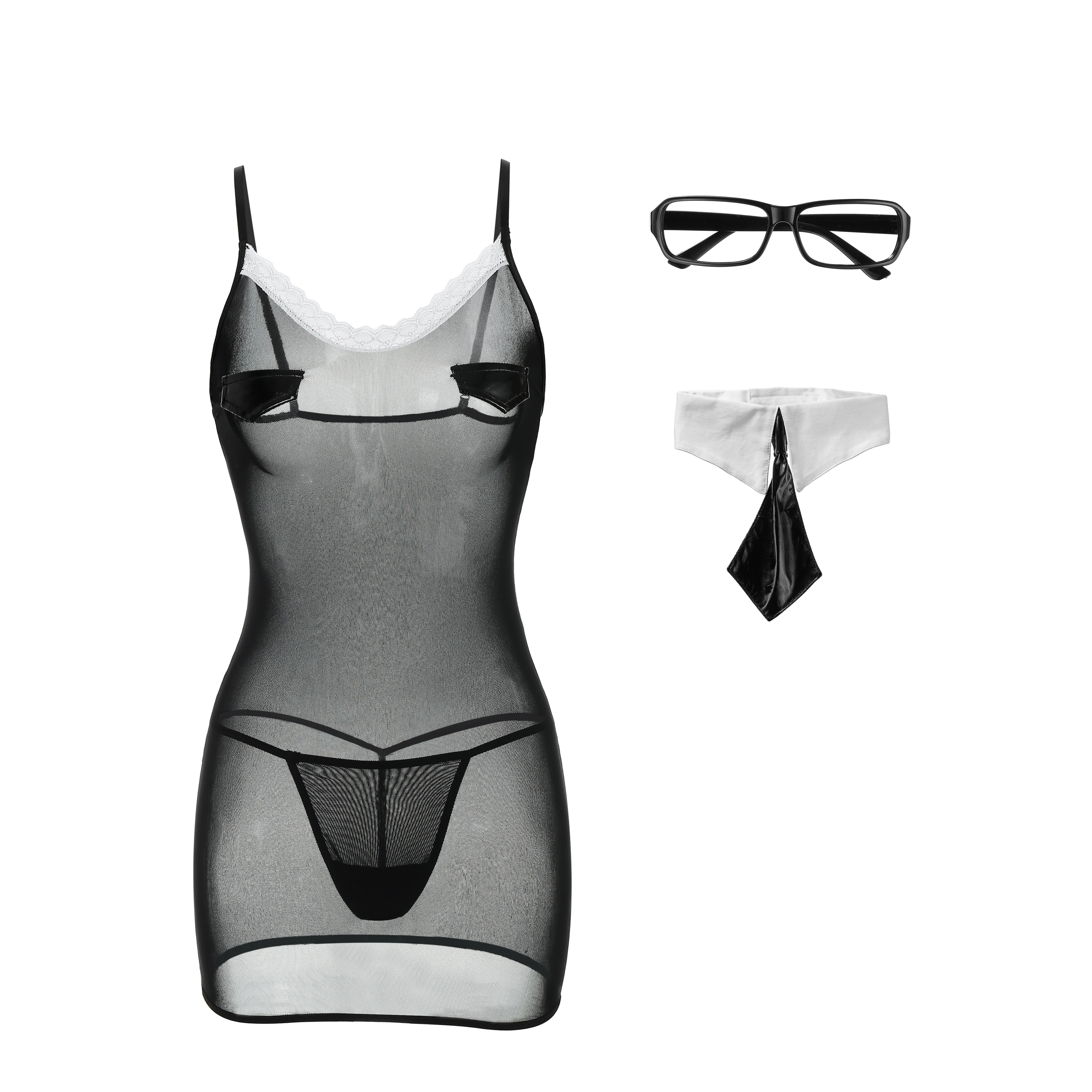 Latest design Seductive Sexys Women Lingerie Secretary Outfit Teacher Uniform mesh dress lingerie costumes cosplay sexy
