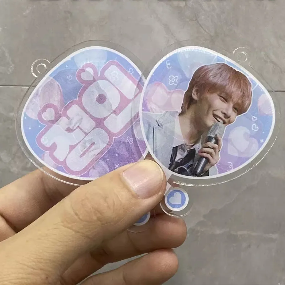 Custom Kpop Mini Picket Transparent Hand Fan Plastic Fan Image Picket Holographic Picket