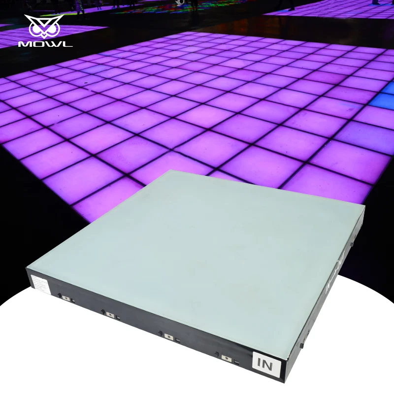 Programmable Wireless DMX Magnetic Mirror and Matte Colored LED Dance Floor to Dance