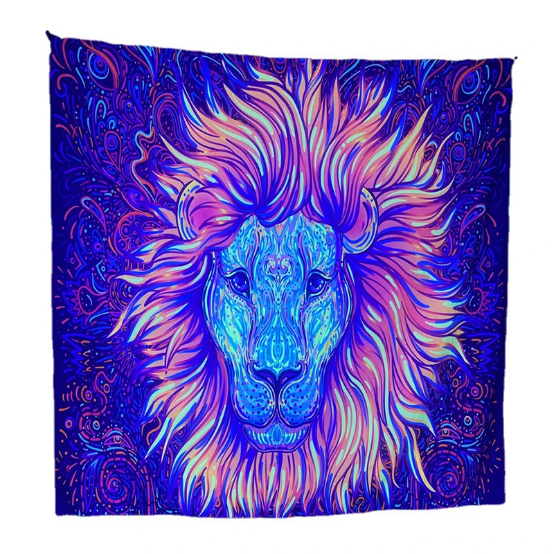 Custom Printed Blacklight Psychedelic Tapestry Home Decor Fluorescent Wall Hanging Tapestries