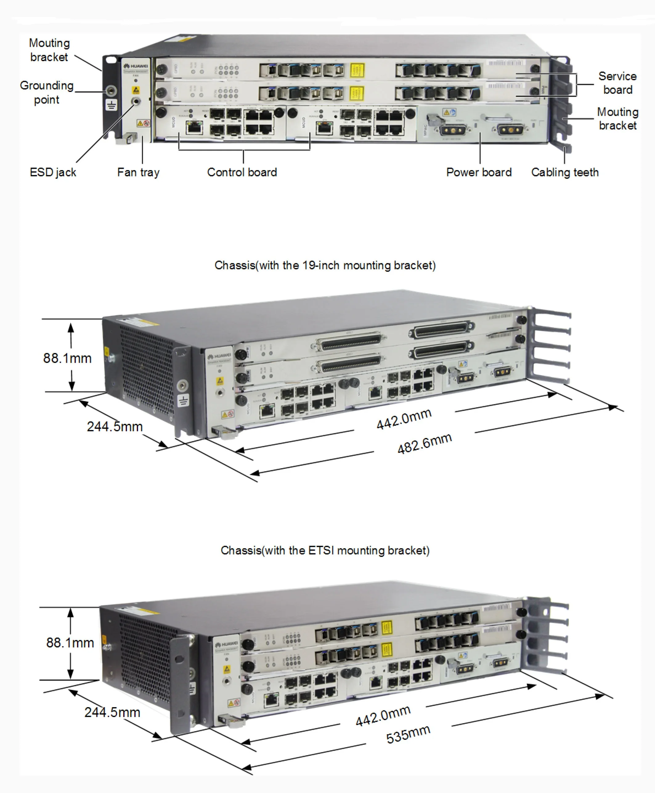 Original Gpon Olt 16 Port Pon 1g 10g Ac Dc Class C+ Optical Pon Module HW Ma5680t Ma5608t