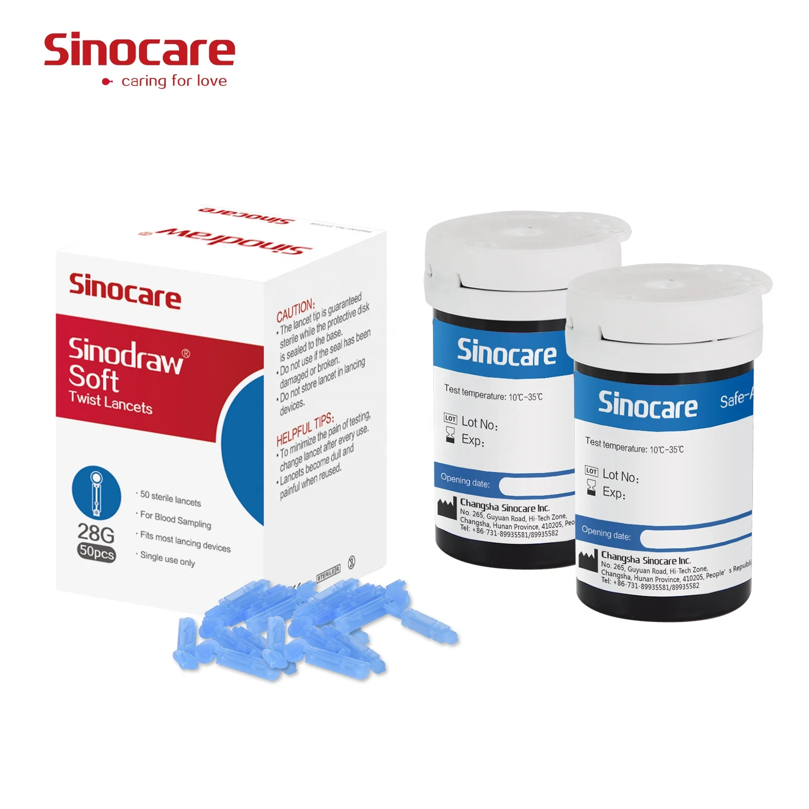 Sinocare 200 шт безопасная-Акку тест-полоски для измерения уровня глюкозы в крови, для диабетиков, прибор для контроля уровня сахара в крови тест-полоски с ланцеты
