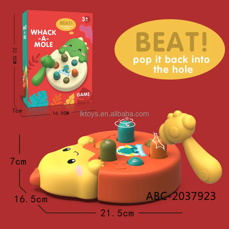 Lucky Toys Whack A Mole Game Toy Interactive Educational Pounding Toys with Music Learning Educational Gift Whack Mole Game