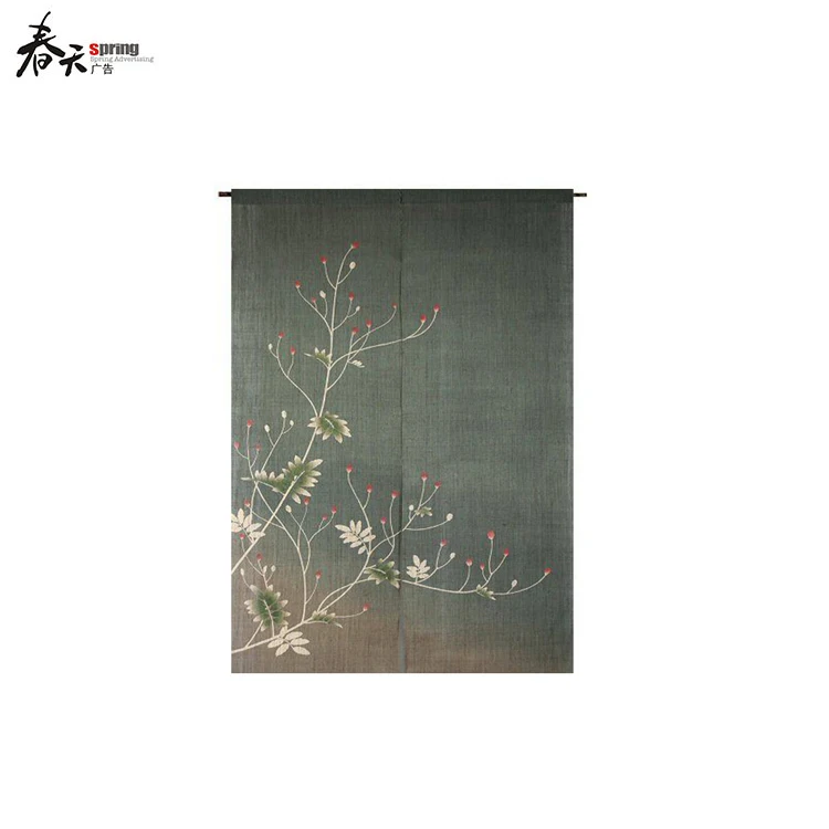 Japanese Linen Door Curtains Kitchen Entrance Curtain  Customized Decoration Blackout Valance