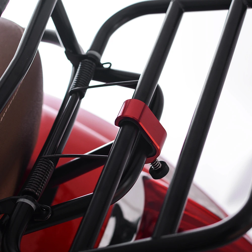 Red Bag Frame Hook Crotchet Grips Free Adjustment  All type 150 250 GTS 300  GTV Sprint Primera In Red