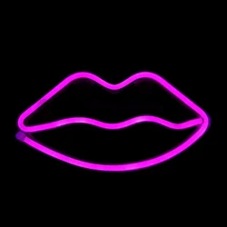 Red lips hot romantic flexible custom acrylic led neon light sign