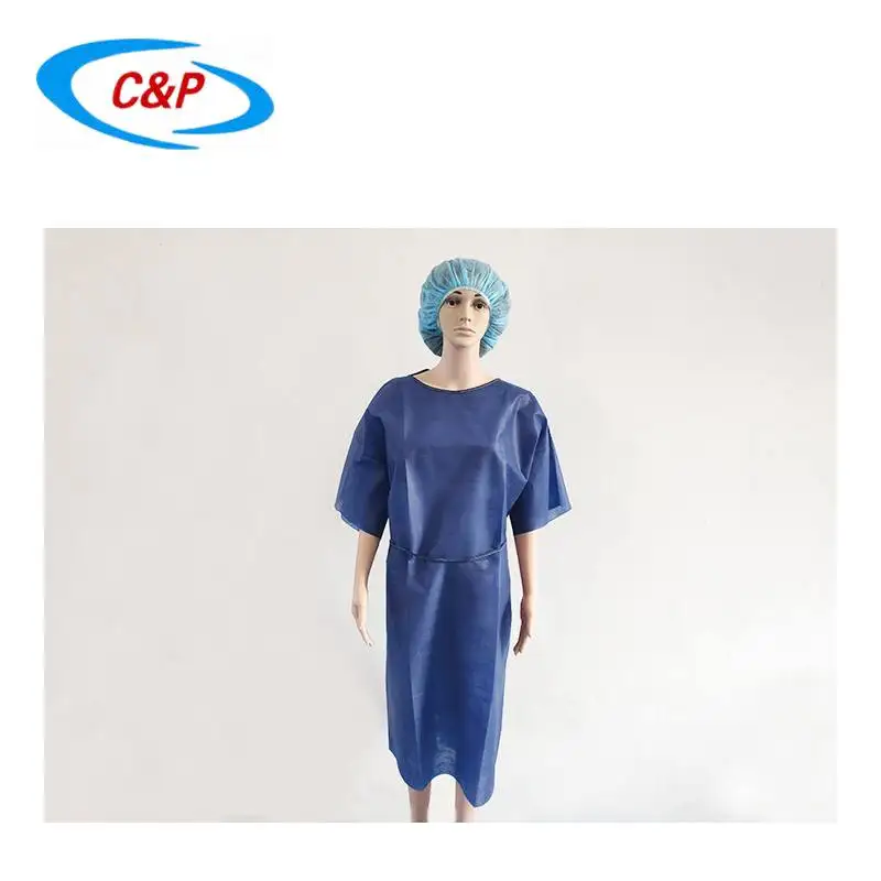 CE ISO13485 Approved Disposable SMS Non woven Isolation Gown With Short Sleeve For Hospital