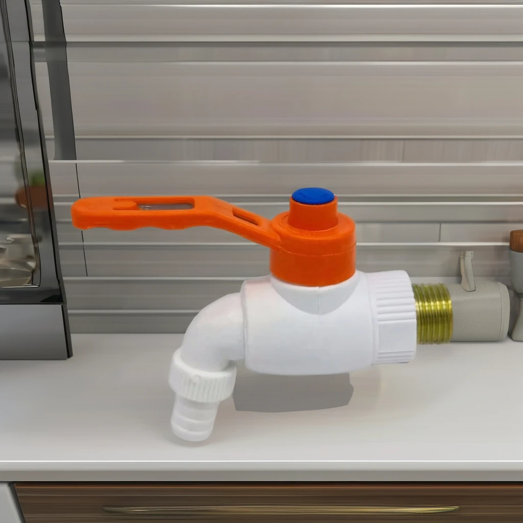 Kt-175 Popular Middle Eastern market PPR Pipe  White Brass Male Thread faucet for Plastic Basin Faucet Water Tap for Kitchen