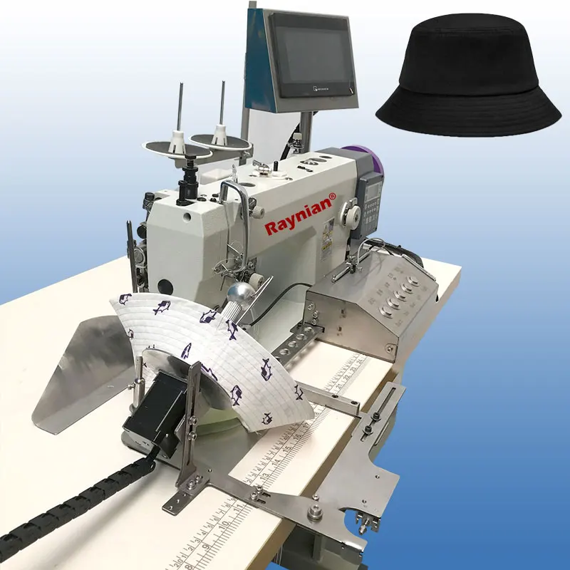 Raynian Automatic hat Hem Sewing machine with sweat band hat making machinery