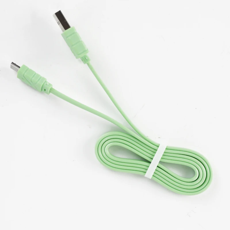 Factory Wholesale Colorful 1M 2M 3M Micro USB Cable Flat Noodle Data Sync Wire Charging Cable for Mini 5Pin Interface