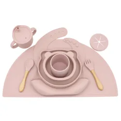 Wholesale BPA Free Eco-friendly Colorful Tableware Silicone Baby Feeding Suction Bowl With Spoon