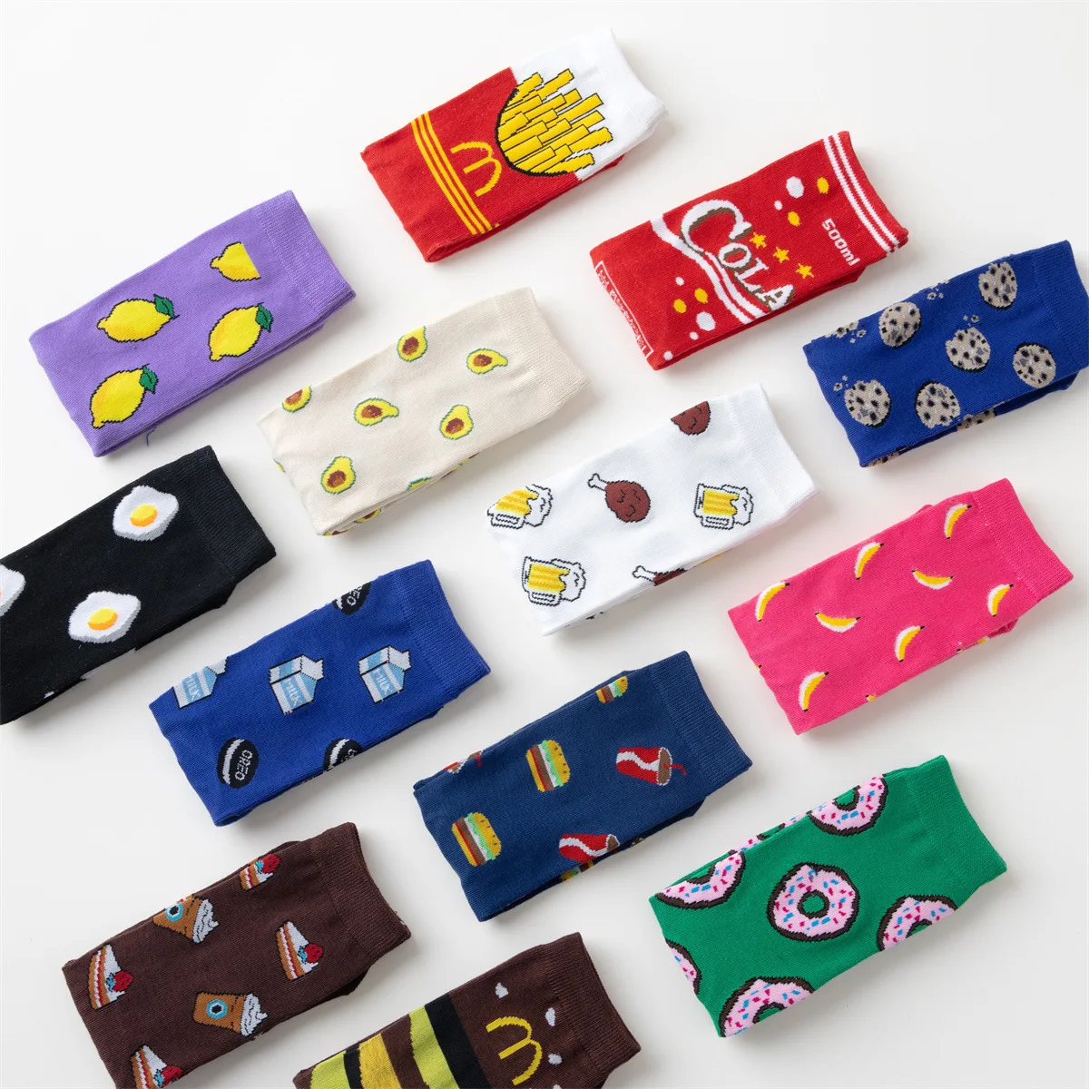 Wholesale Funny Cute Fruit food Animal Sock For Women Bulk Custom Premium Cotton Socks Women