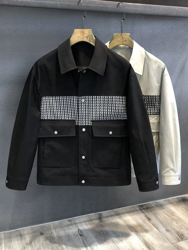 Men outerwear jacket 100% polyester windbreaker street jackets casual loose fit outdoor man jacket winter