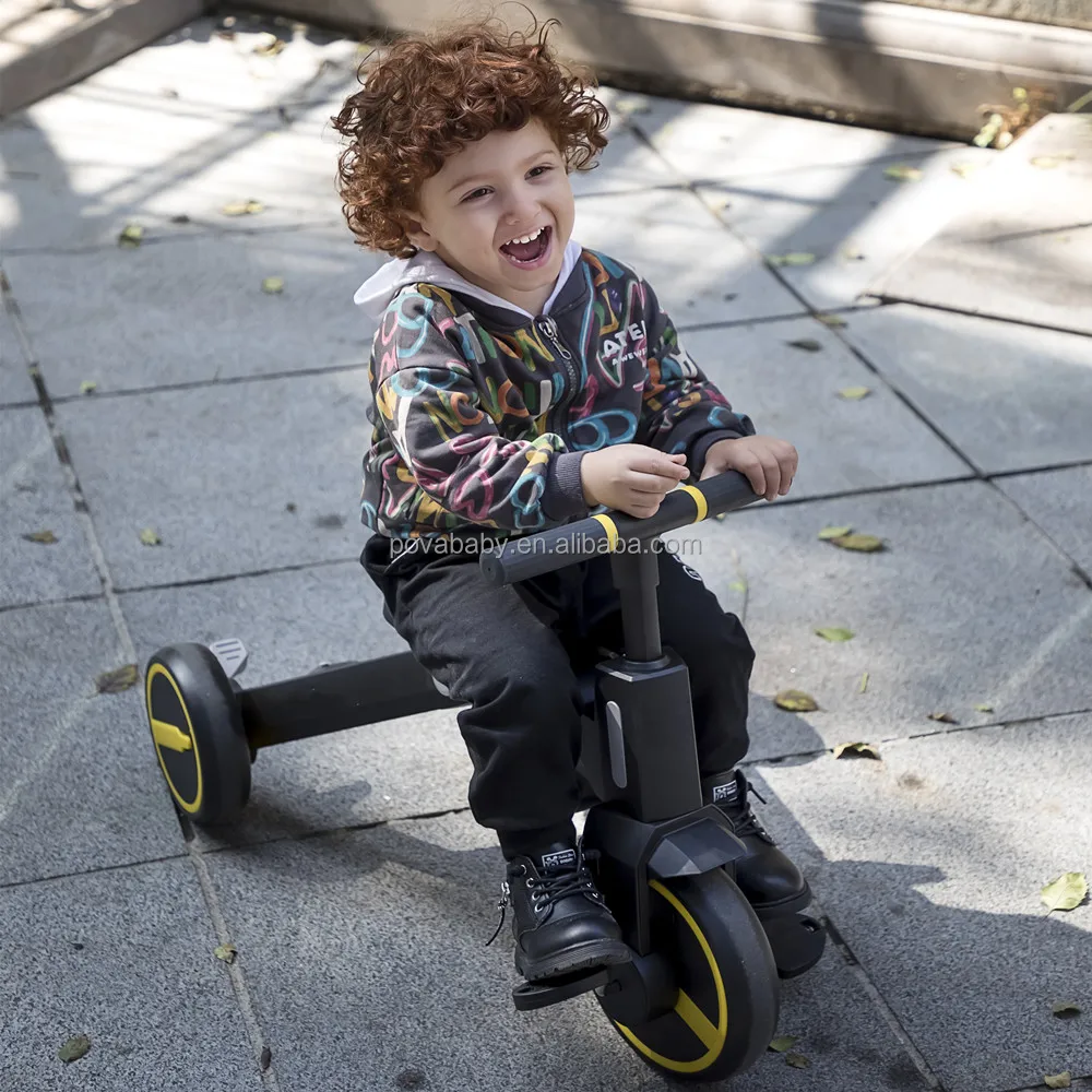 BEBELUX one-button folding tricycle for kids adjustable children tricycle 360 seat rotation baby tricycle for 1-6 years old