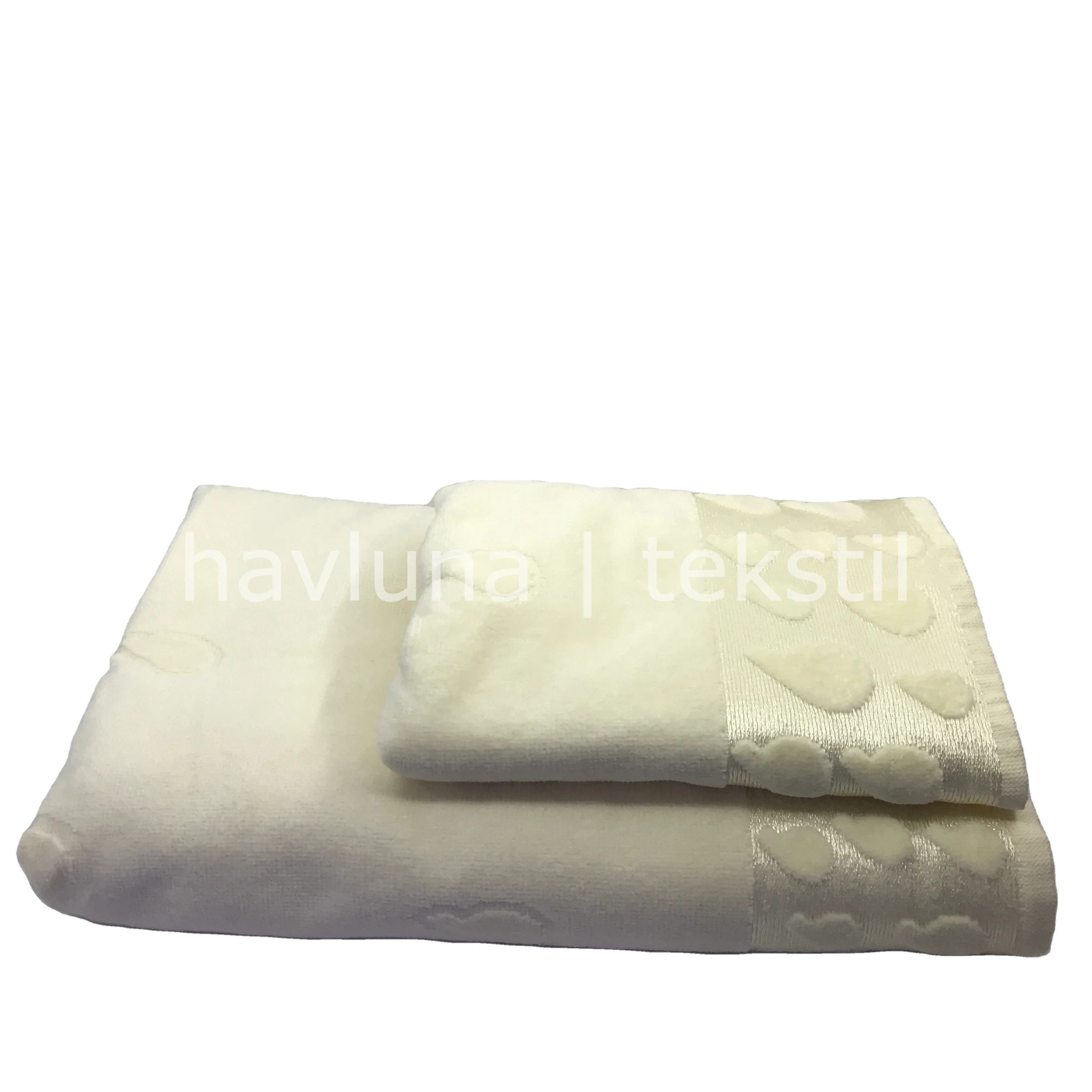 %100 Cotton 450 g/m2 Velour Jacquard Bath Towel Set 16/1 Carded Customized Design Colors Wholesale