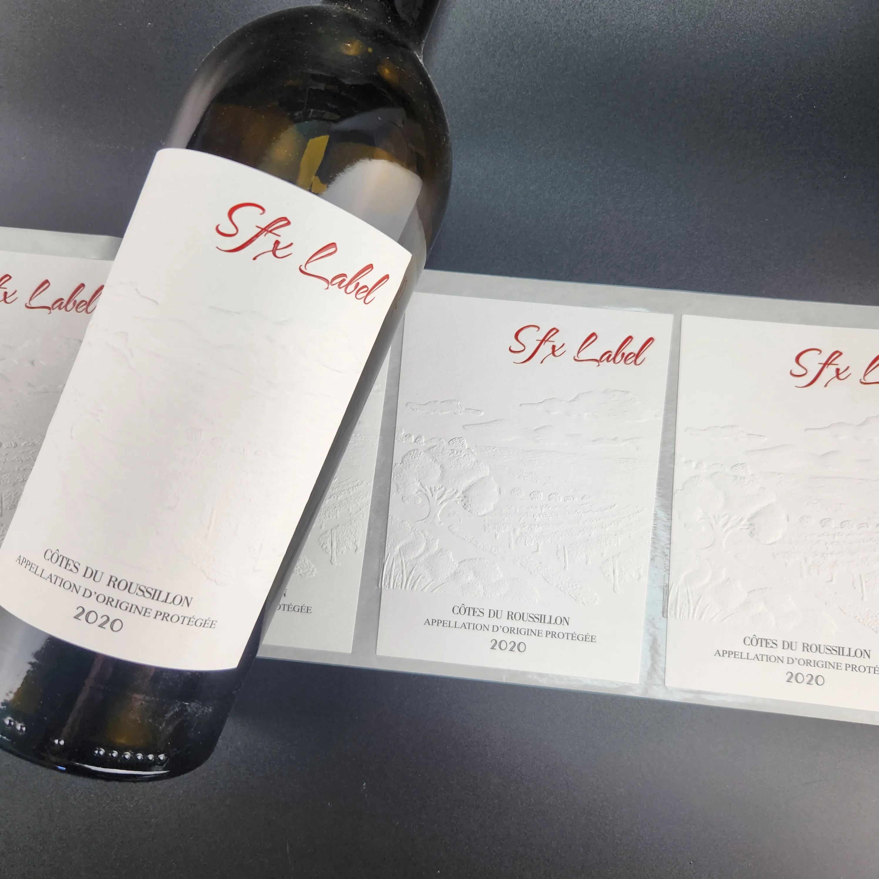 Private Label Sticker for Wine White wine Beer Whisky Vodka Champagne UV Printed Texture Paper Plastic Beverage Label