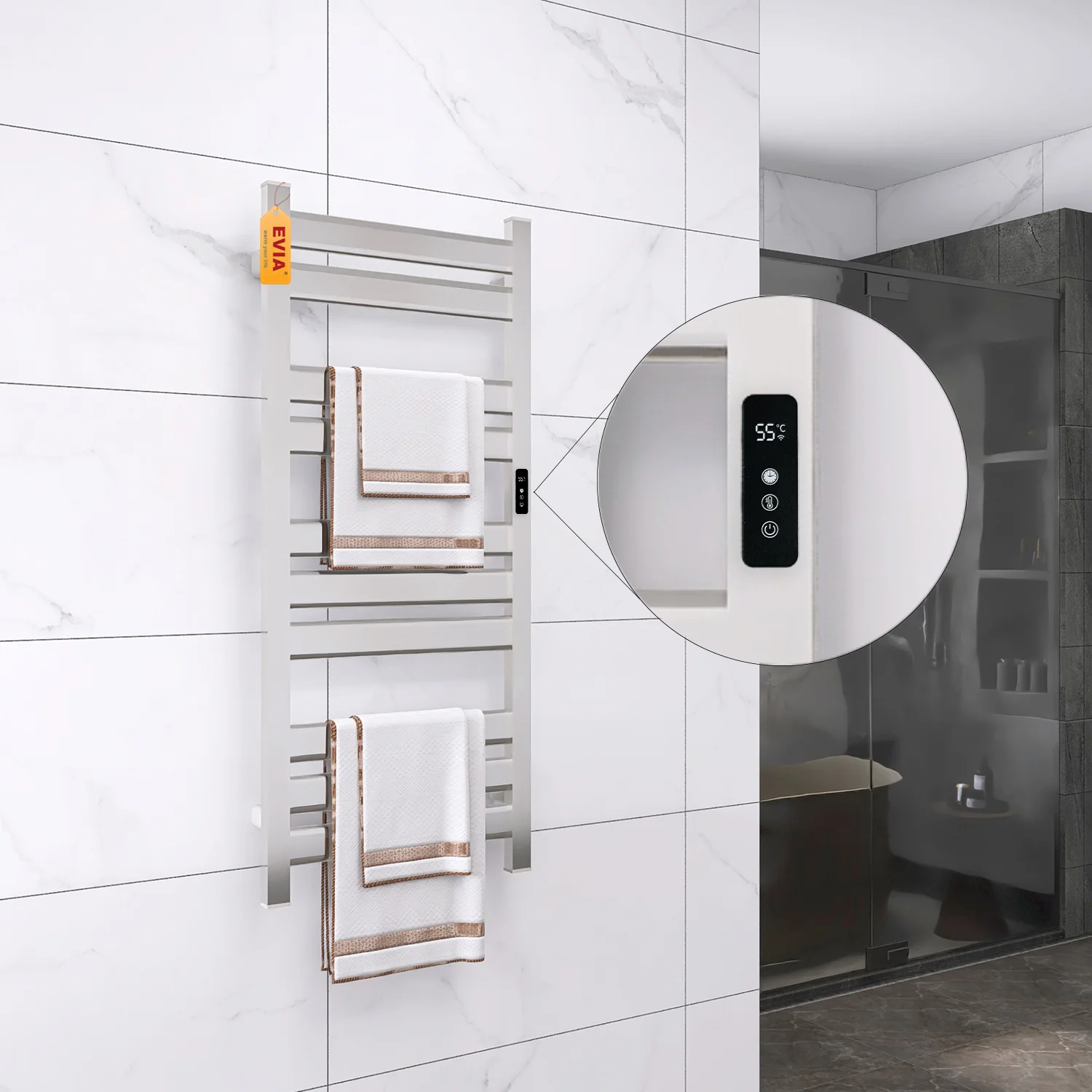 EVIA 190W WIFI Thermostat Factory Timer Simplicity Portable Electric Towel Dryer Rack